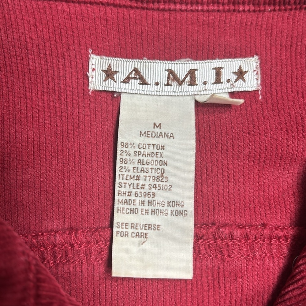 AMI A.M.I jacket blazer red Button Workwear - Picture 2 of 8